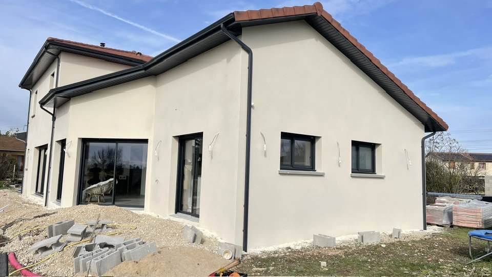 Façade, enduit, maison neuve
